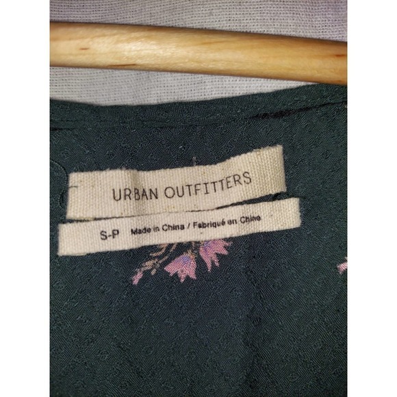 URBAN Outfitters Forest Green Dress Pink Floral Pattern,Small - Picture 2 of 10